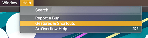 shortcuts menu